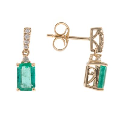 Anika and August EMERALD Earrings in 10K YELLOW GOLD