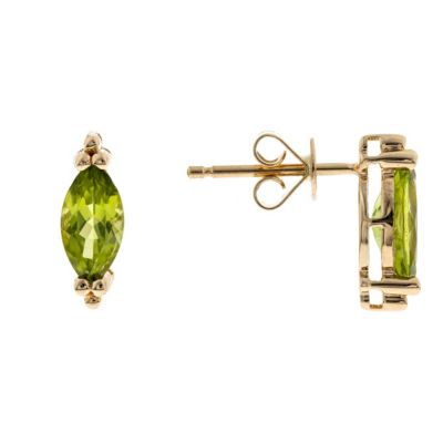 Anika and August Peridot Earring in 10K Yellow Gold