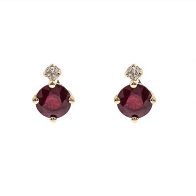 Anika and August RUBY Earrings in 10K YELLOW GOLD