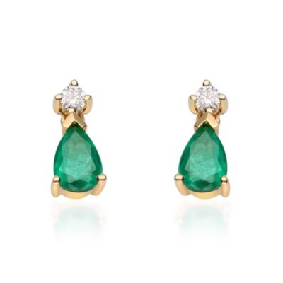 Anika and August EMERALD Earrings in 10K YELLOW GOLD