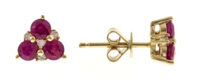 Anika and August Ruby Earring in 10K Yellow Gold
