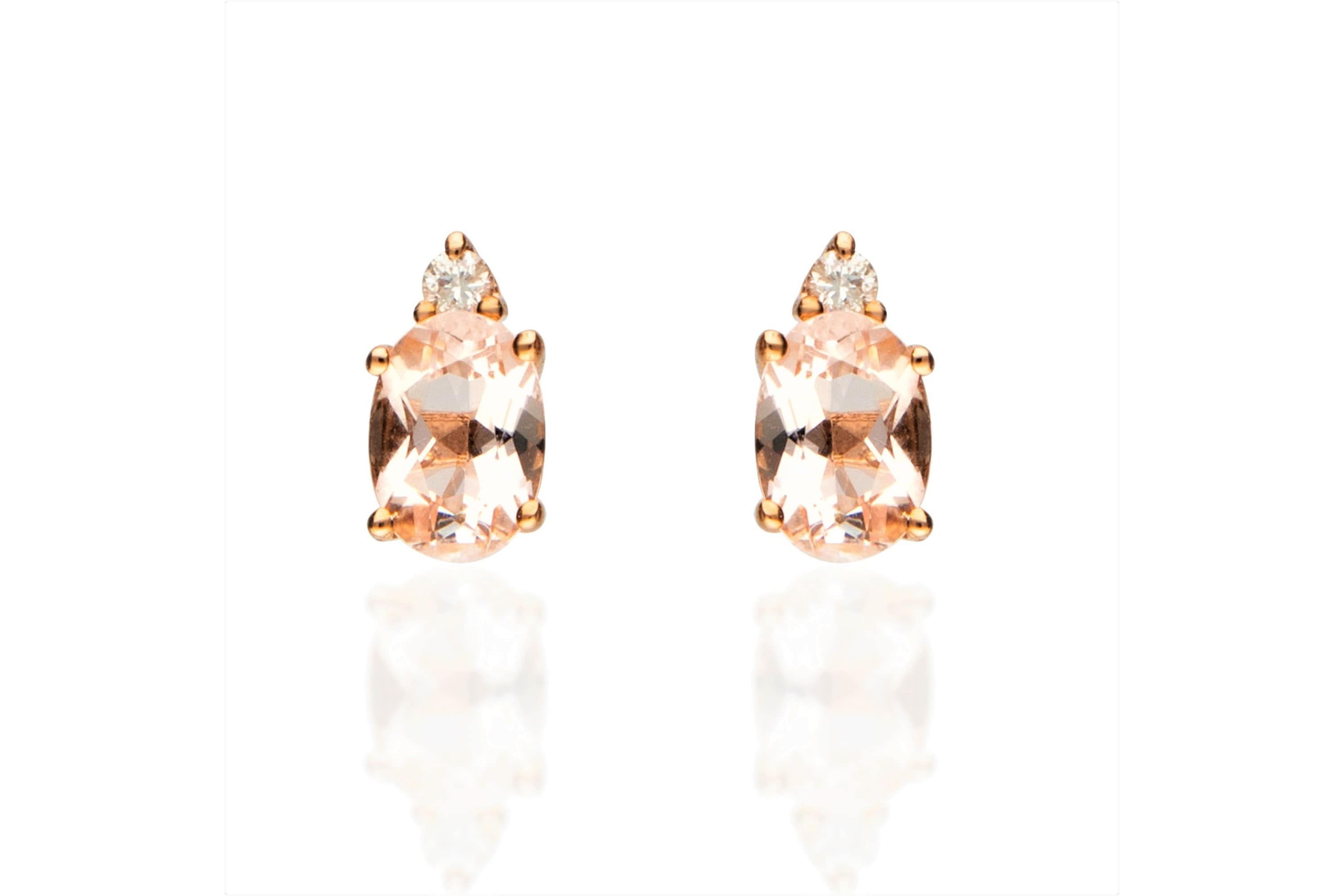 MORGANITE Earrings in 10K ROSE GOLD