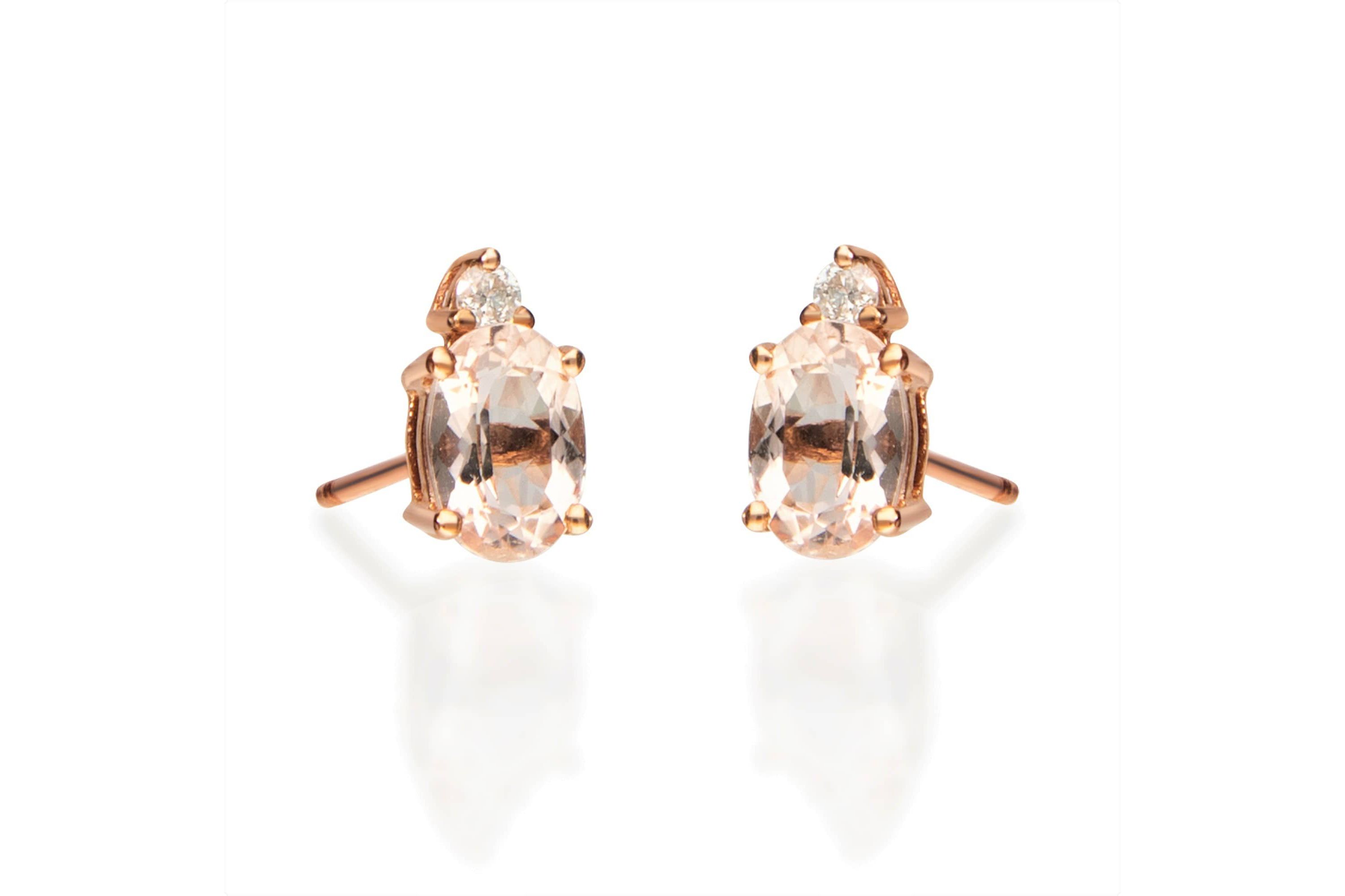 MORGANITE Earrings in 10K ROSE GOLD