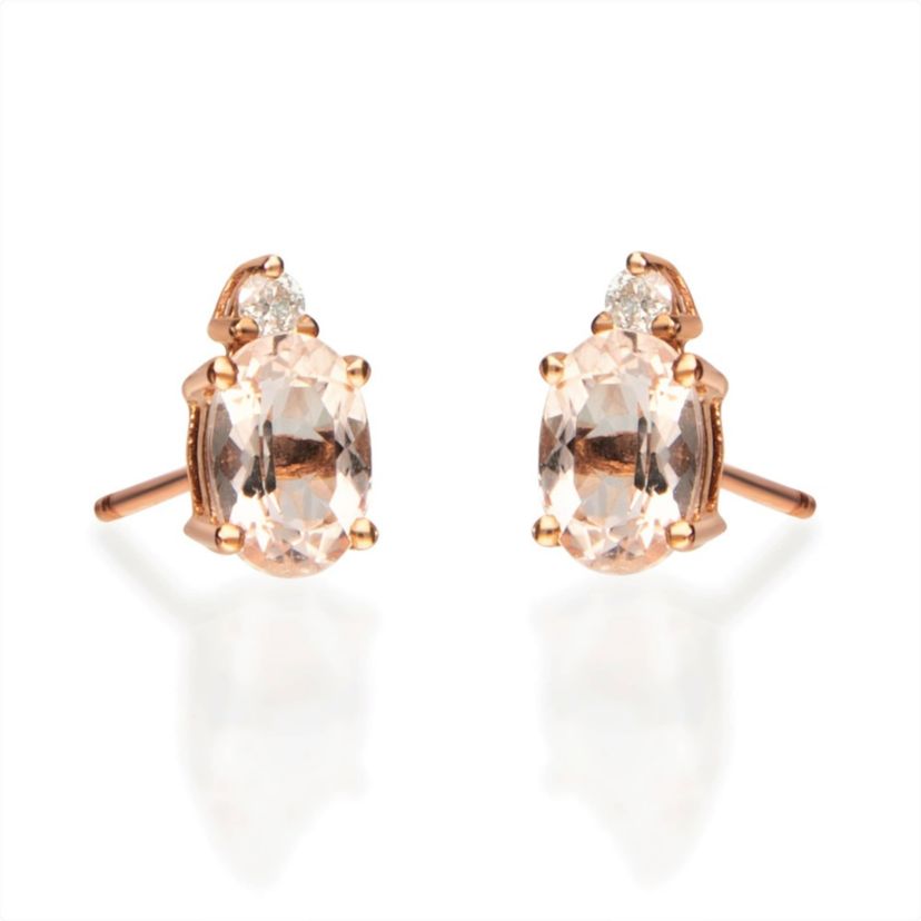 MORGANITE Earrings in 10K ROSE GOLD