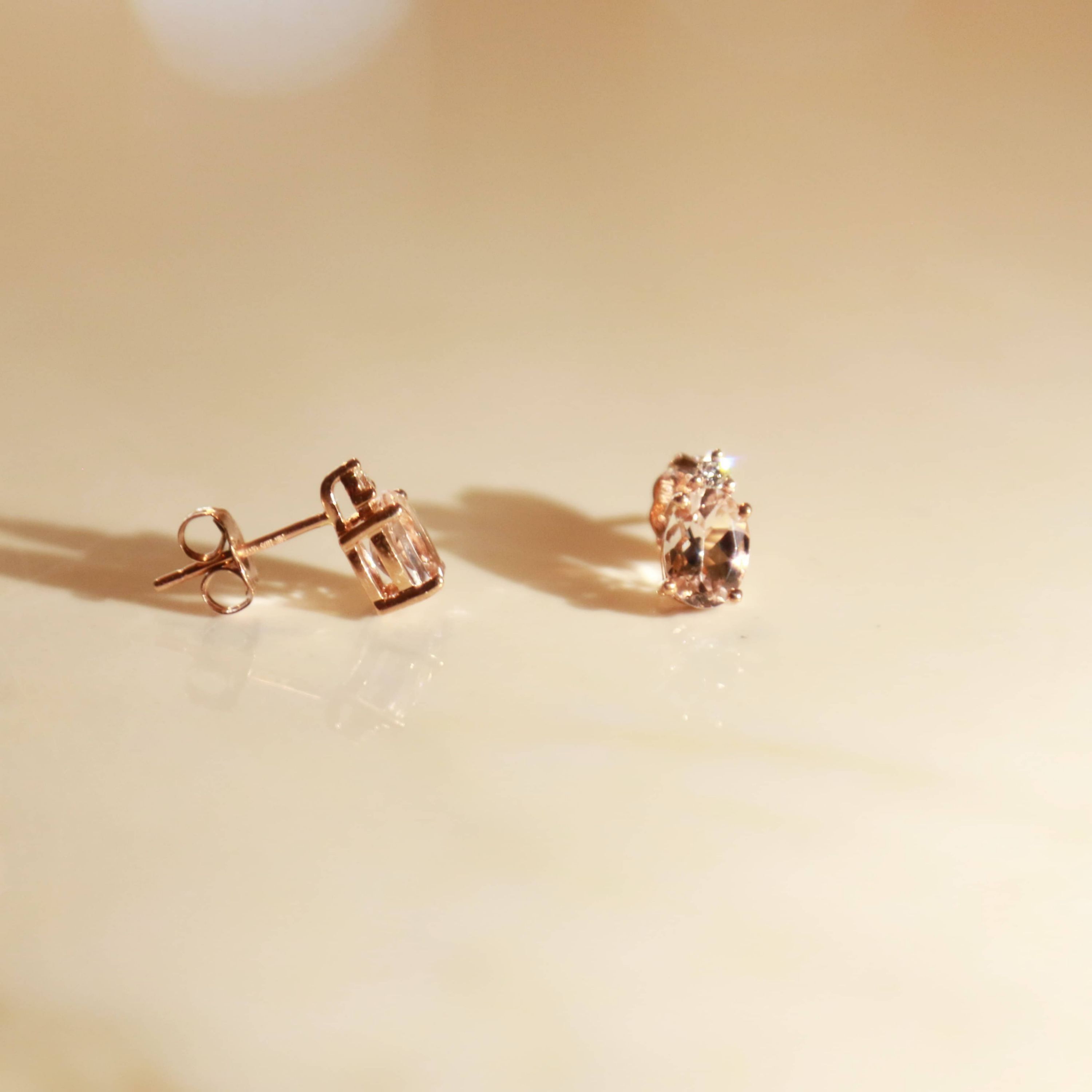 MORGANITE Earrings in 10K ROSE GOLD
