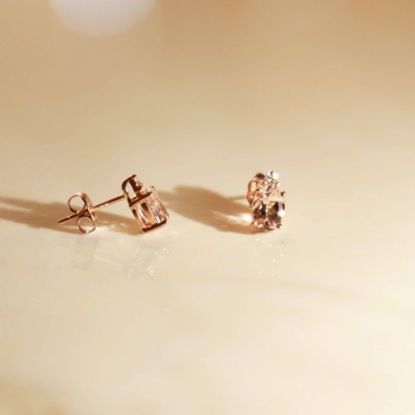 MORGANITE Earrings in 10K ROSE GOLD
