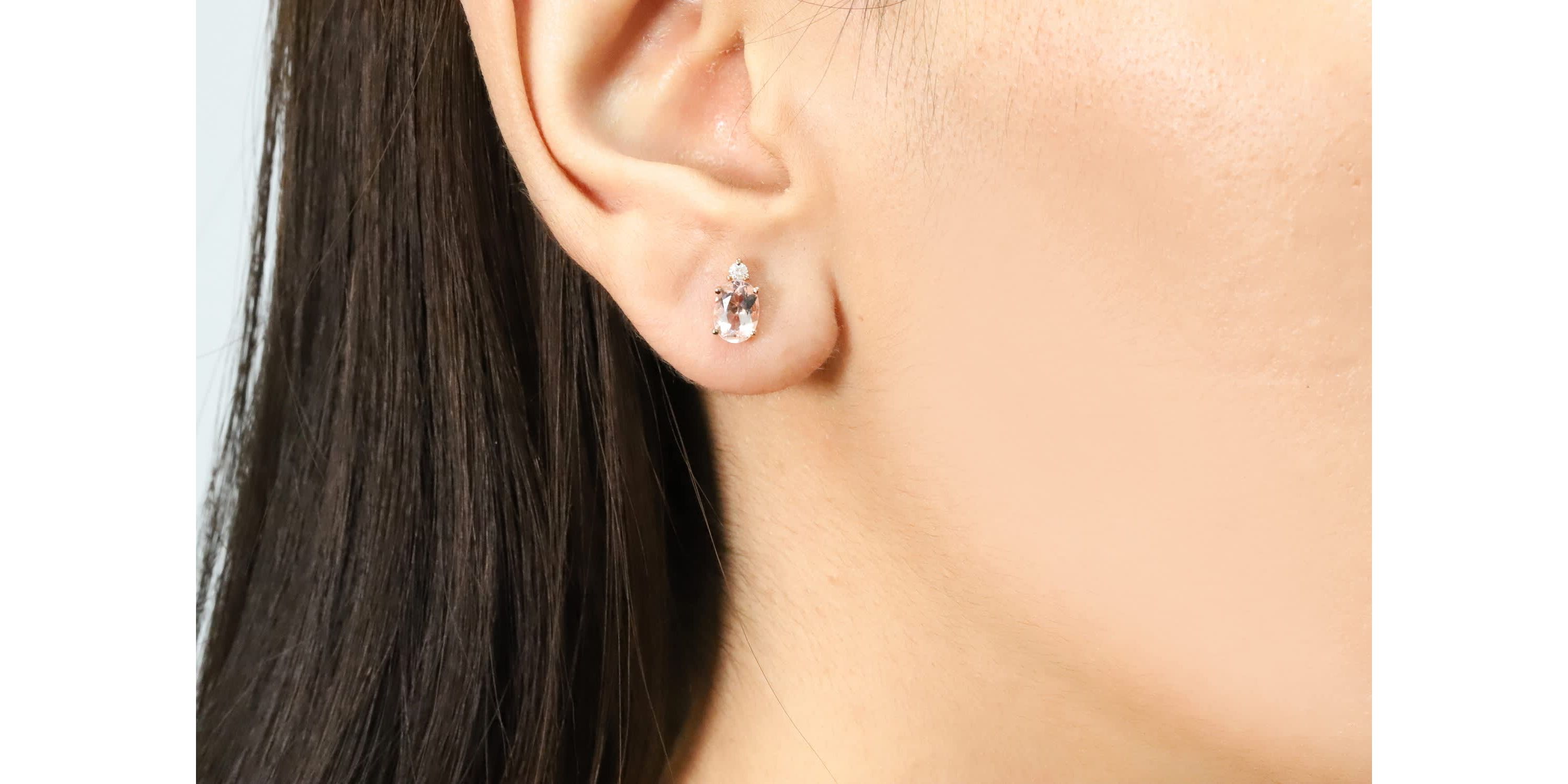 MORGANITE Earrings in 10K ROSE GOLD