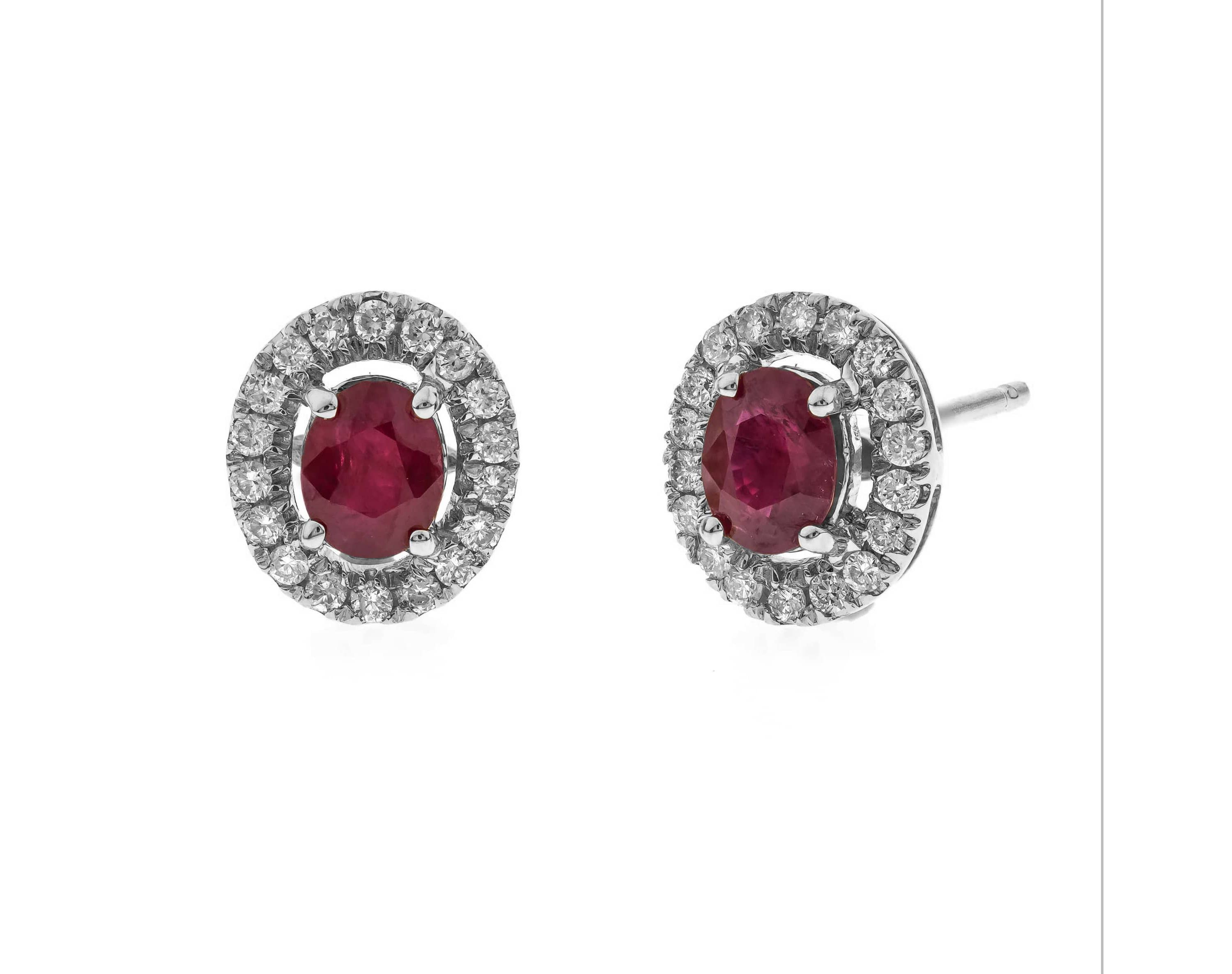 RUBY Earrings in 10K WHITE GOLD