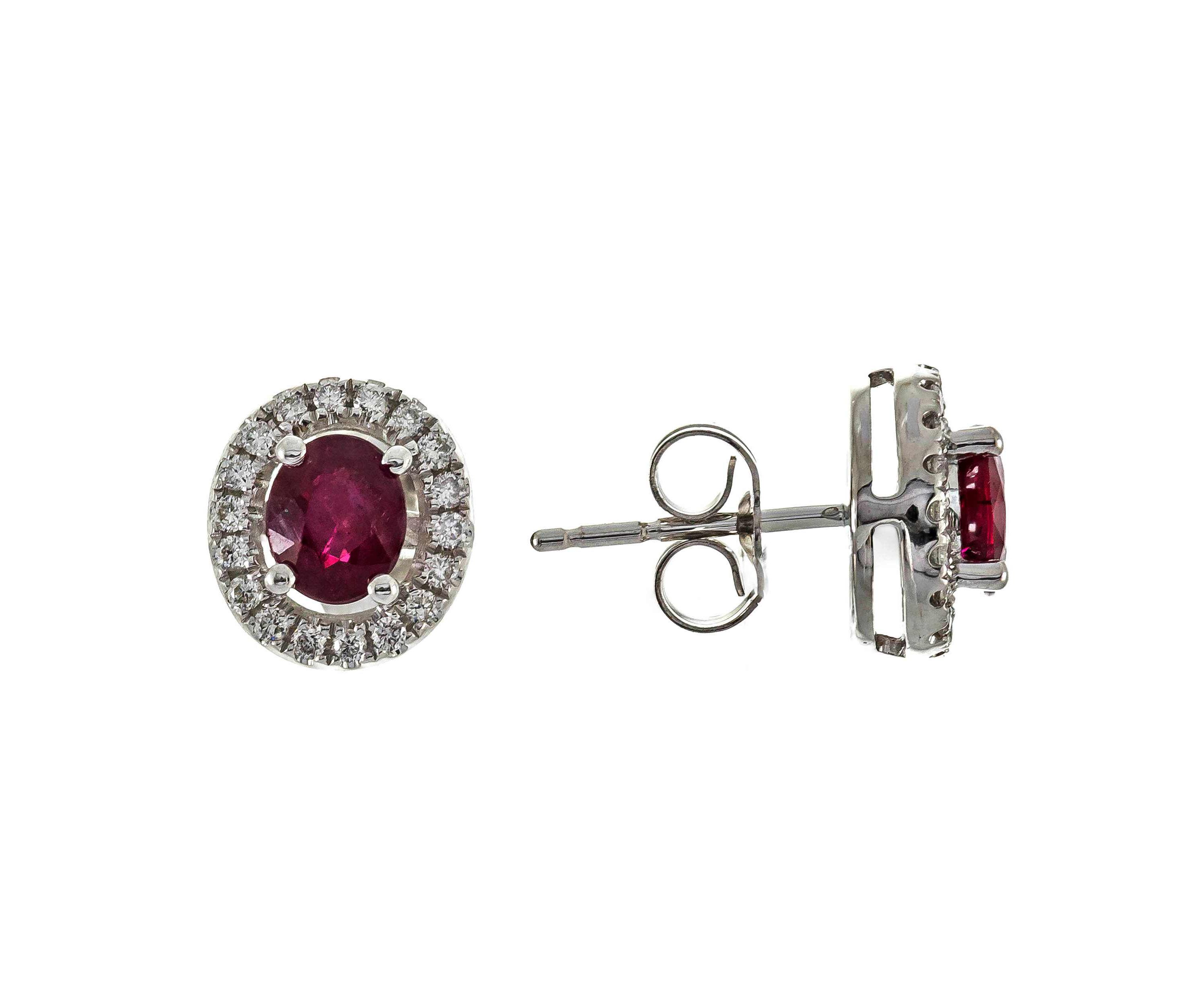 RUBY Earrings in 10K WHITE GOLD