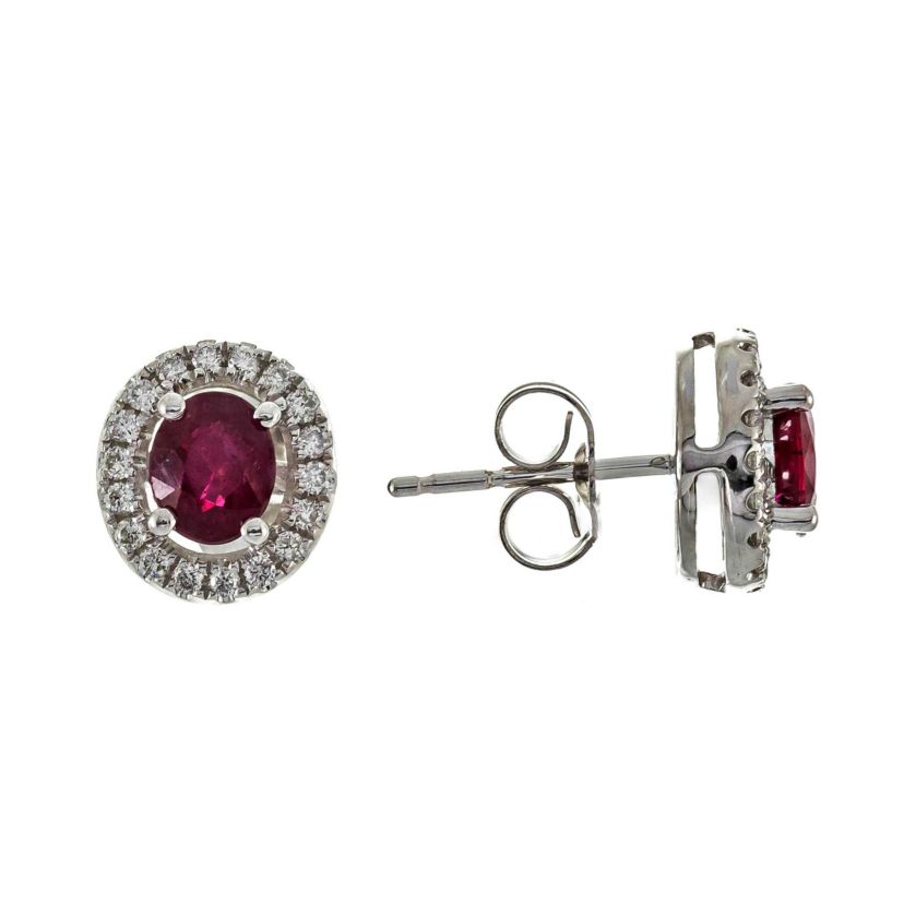 RUBY Earrings in 10K WHITE GOLD