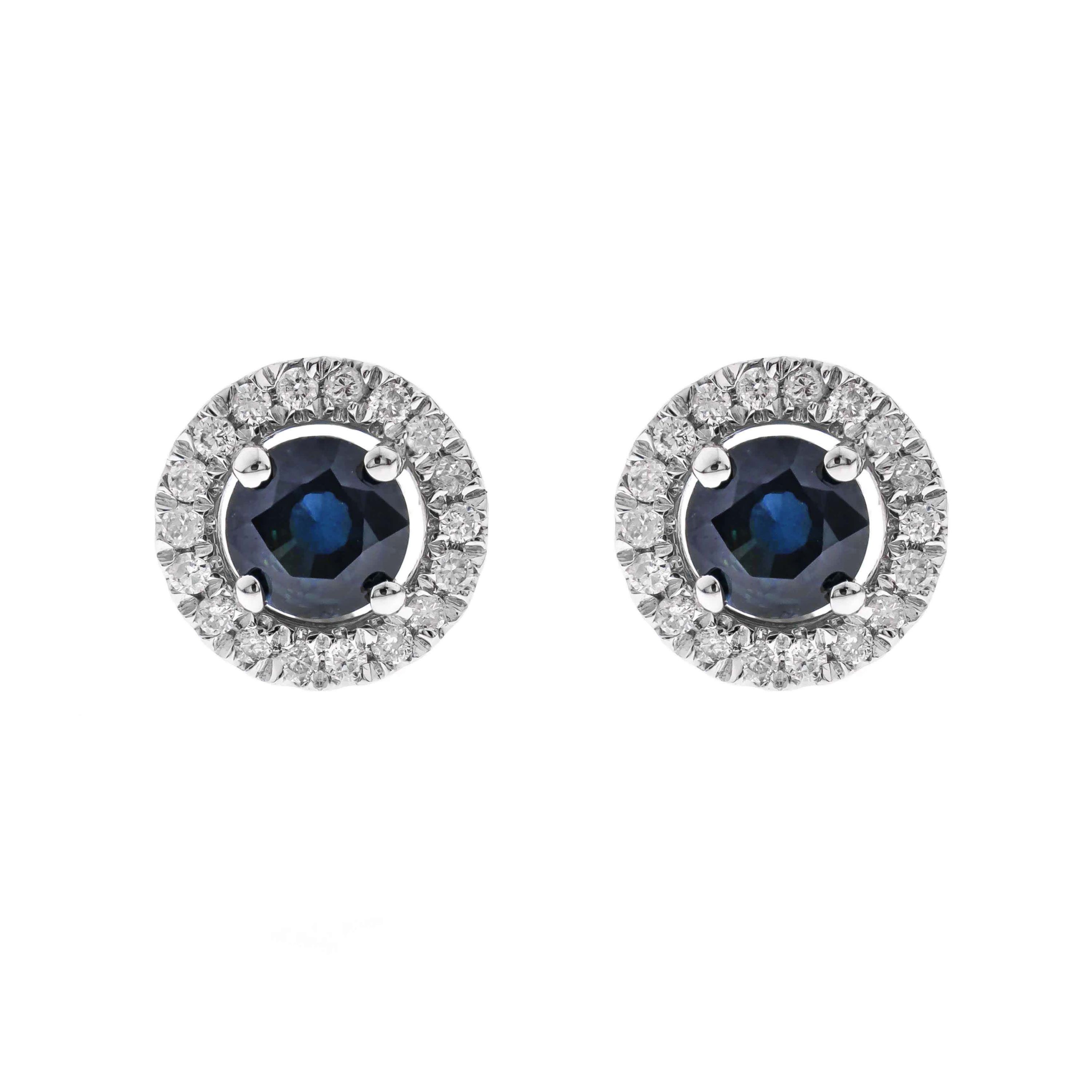 SAPPHIRE Earrings in 10K WHITE GOLD