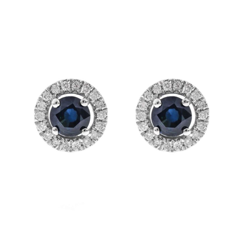SAPPHIRE Earrings in 10K WHITE GOLD