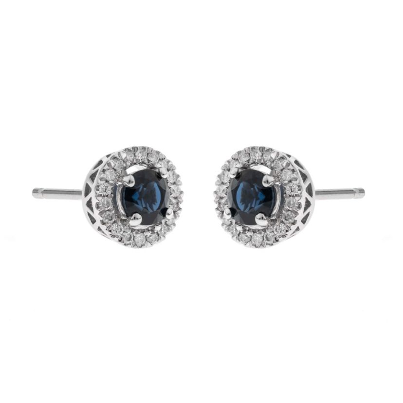 SAPPHIRE Earrings in 10K WHITE GOLD