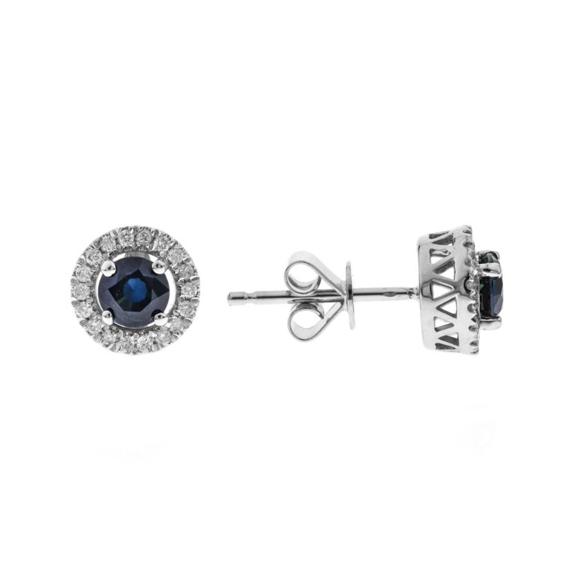 SAPPHIRE Earrings in 10K WHITE GOLD