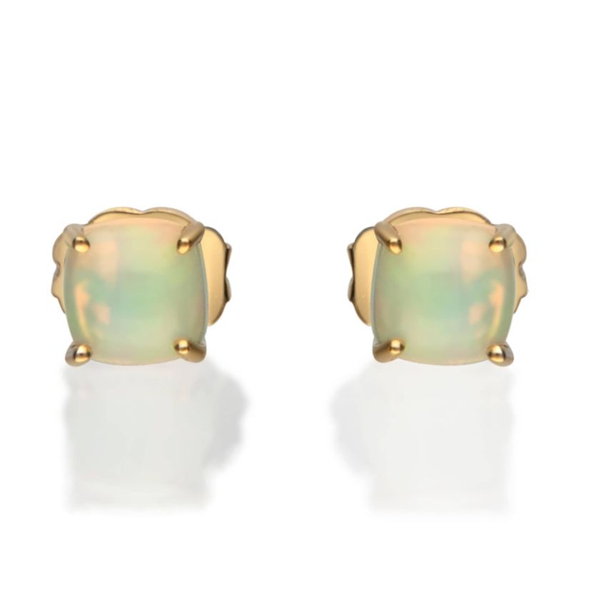 Ethiopian Opal Earring in 10K Yellow Gold