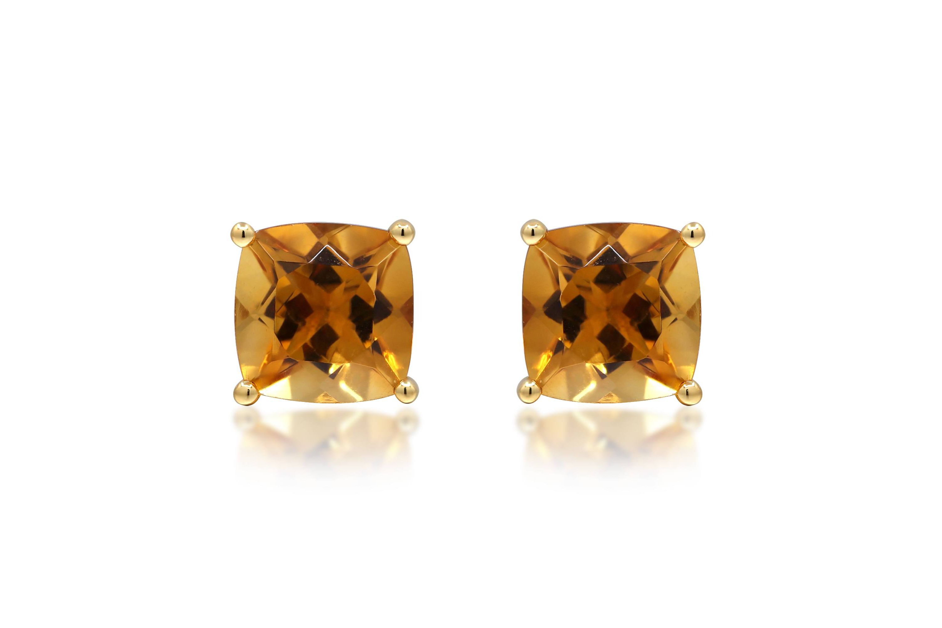 Citrine Earrings in 14K Yellow Gold