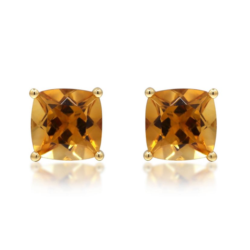 Citrine Earrings in 14K Yellow Gold