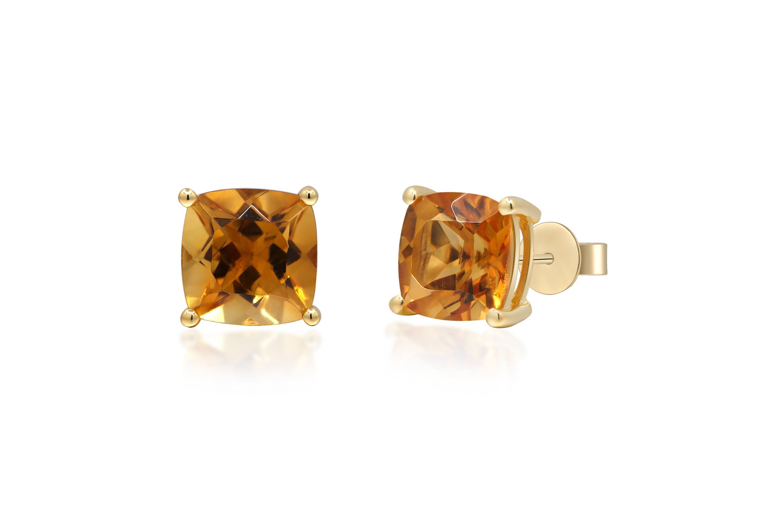 Citrine Earrings in 14K Yellow Gold