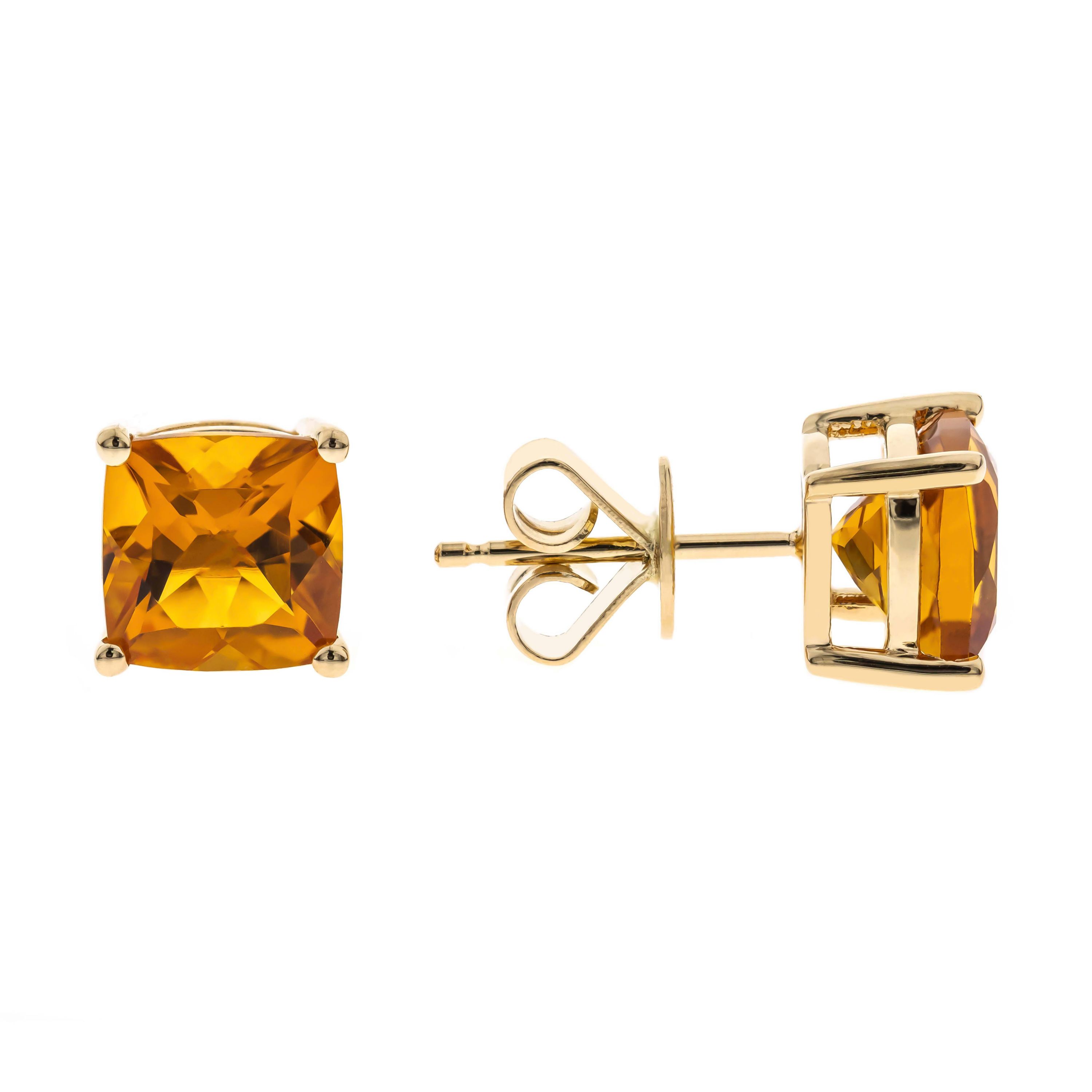 Citrine Earrings in 14K Yellow Gold