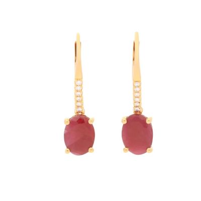 Anika and August RUBY Earrings in 10K YELLOW GOLD