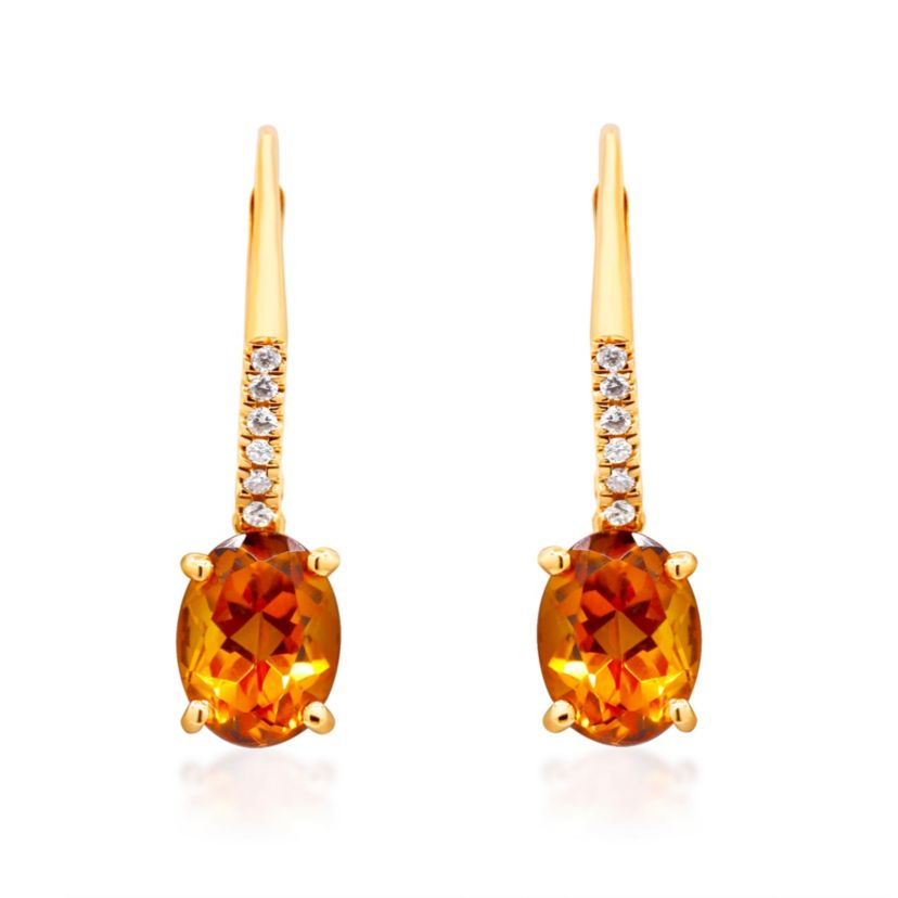 Citrine Earring in 14K Yellow Gold