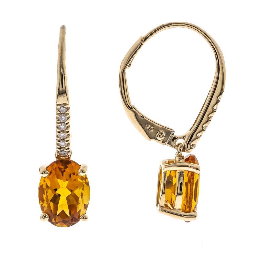Citrine Earring in 14K Yellow Gold