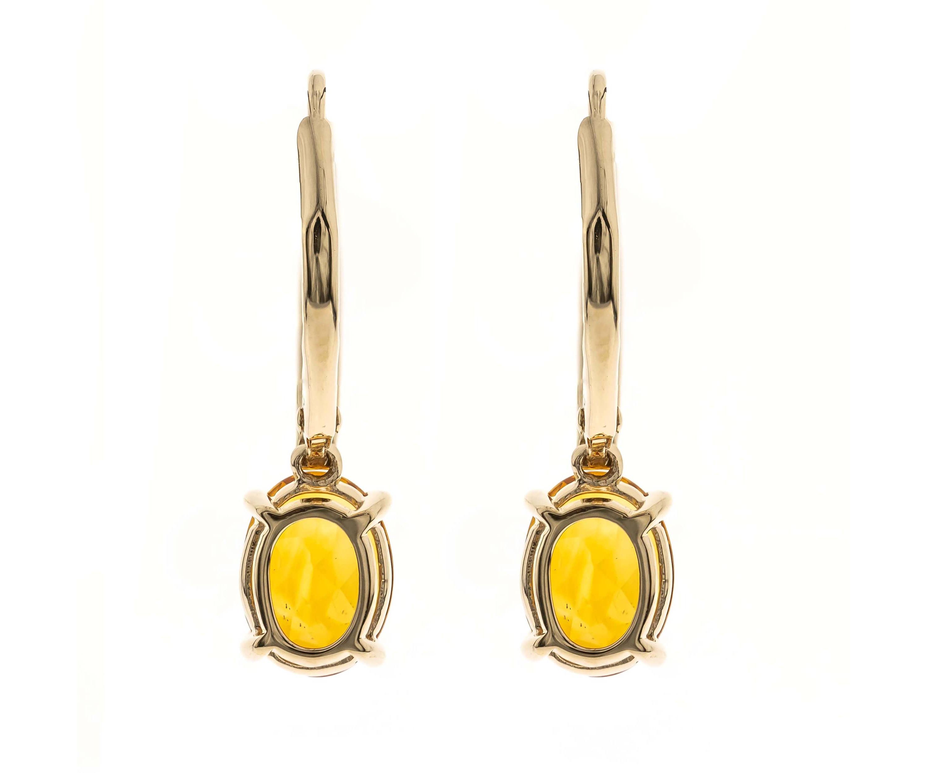 Citrine Earring in 14K Yellow Gold