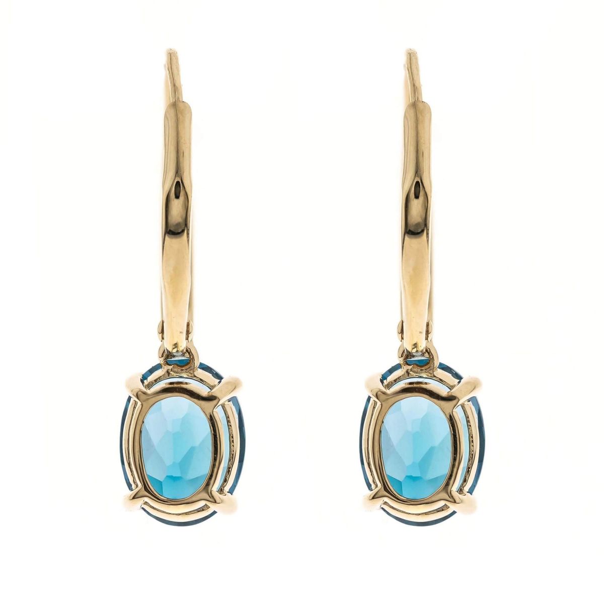 London Blue Topaz Earring in 14K Yellow Gold