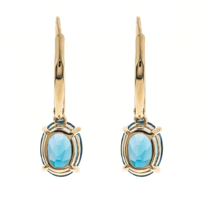 London Blue Topaz Earring in 14K Yellow Gold