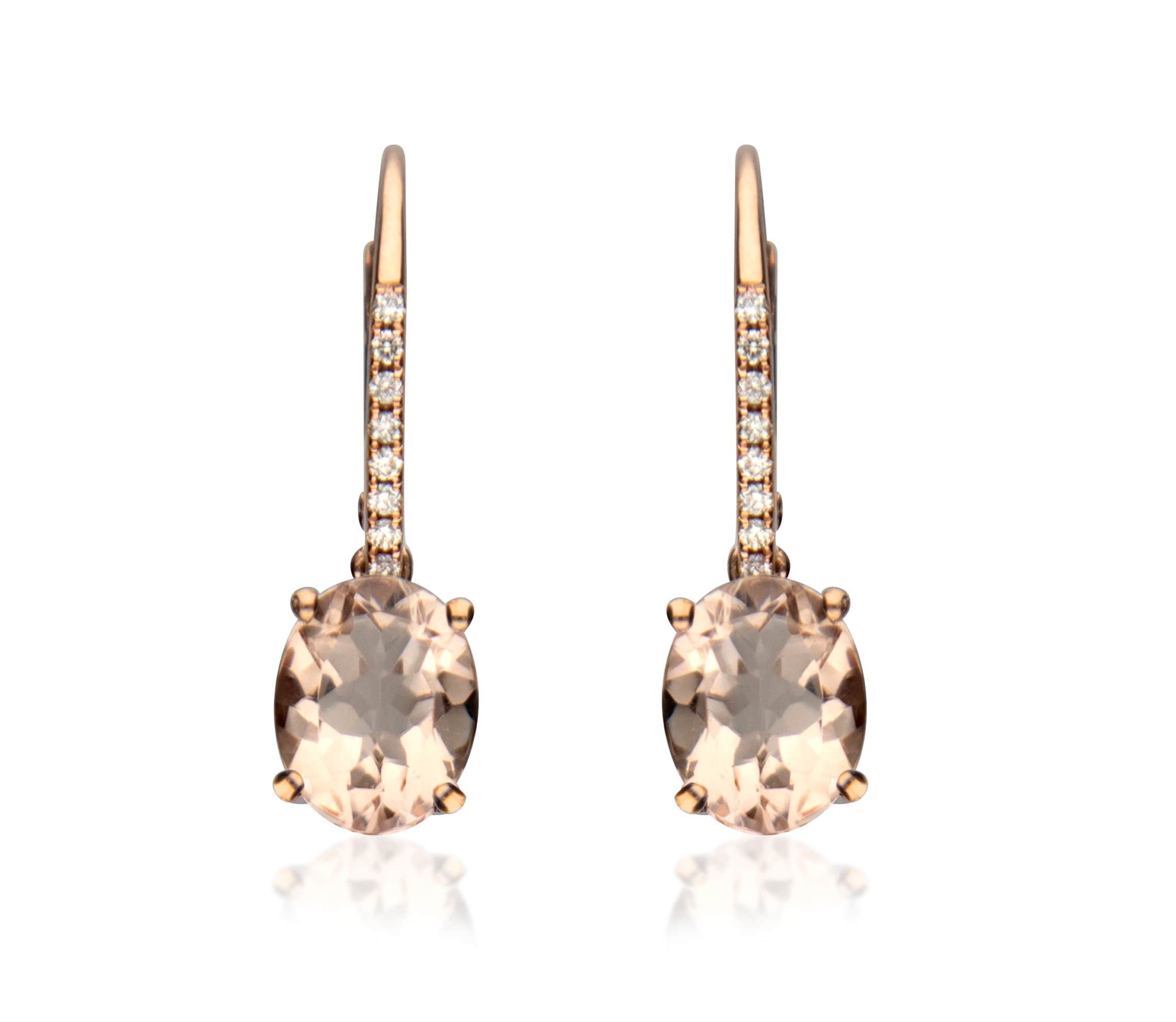 Morganite Earring in 14K Rose Gold