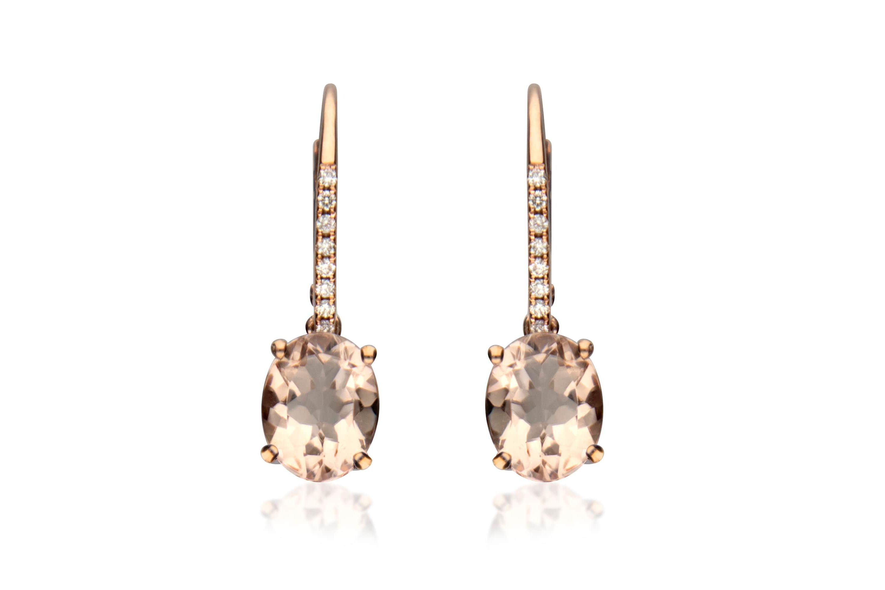 Morganite Earring in 14K Rose Gold