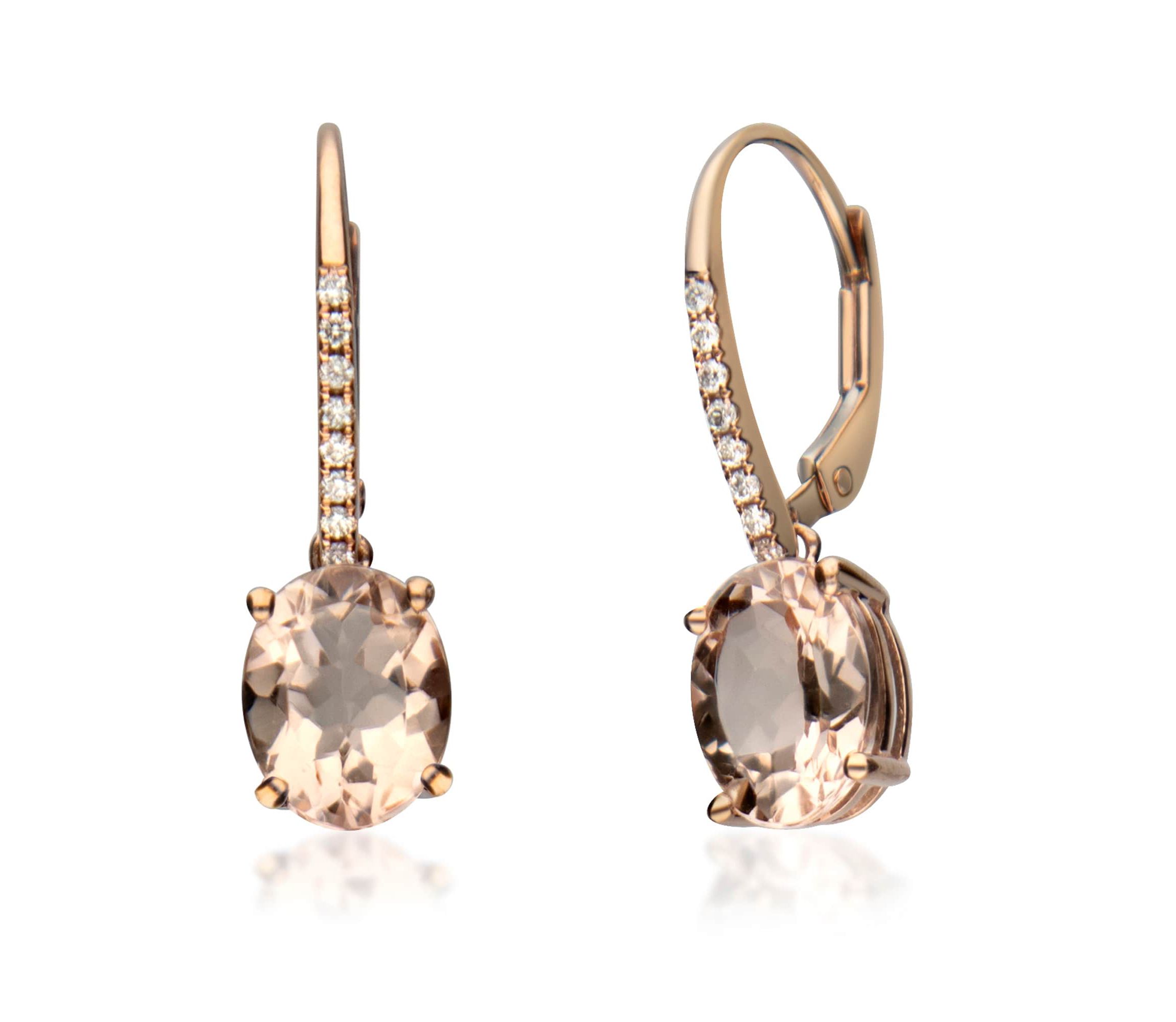 Morganite Earring in 14K Rose Gold