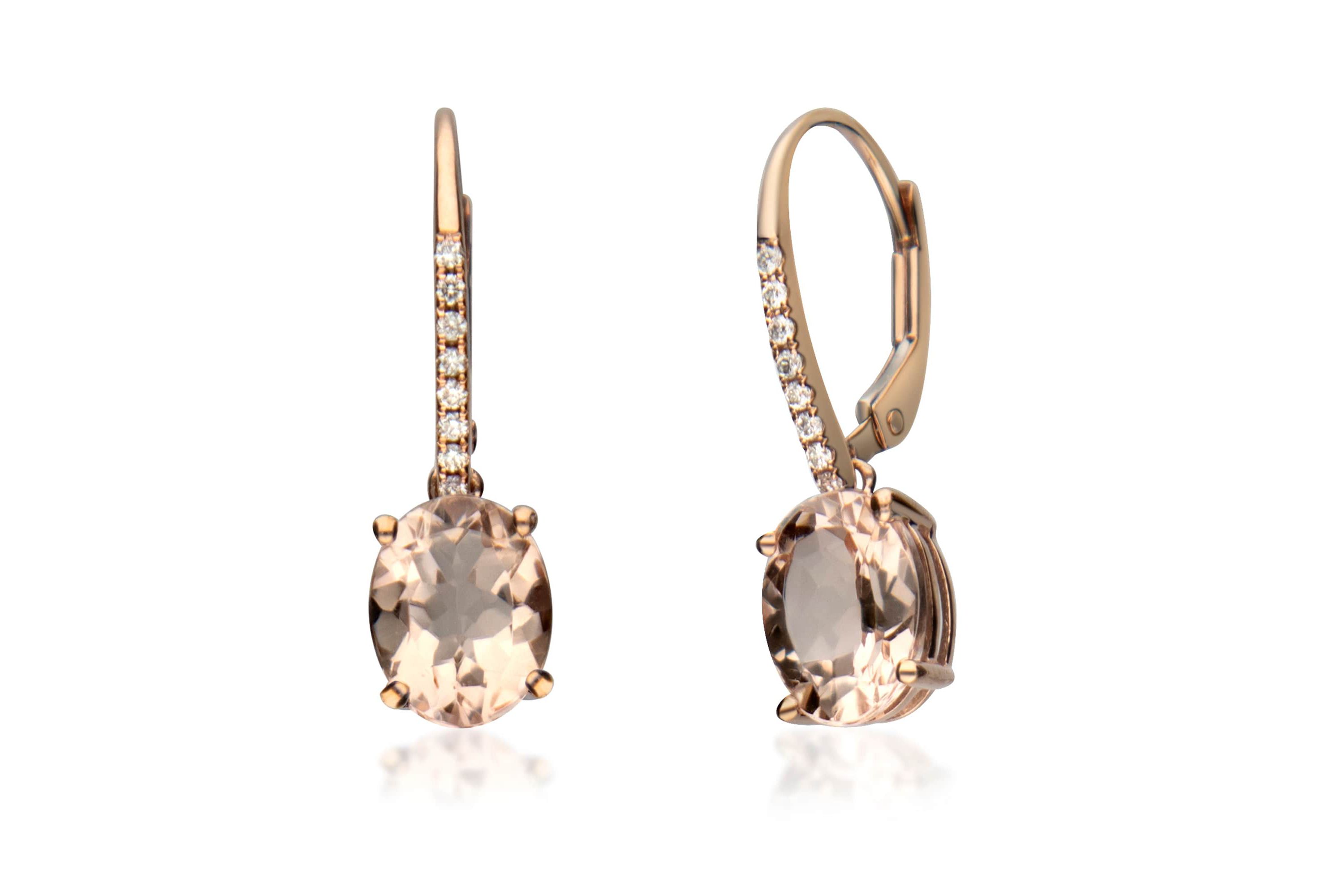 Morganite Earring in 14K Rose Gold