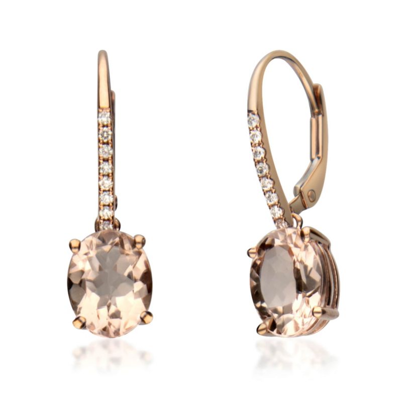 Morganite Earring in 14K Rose Gold
