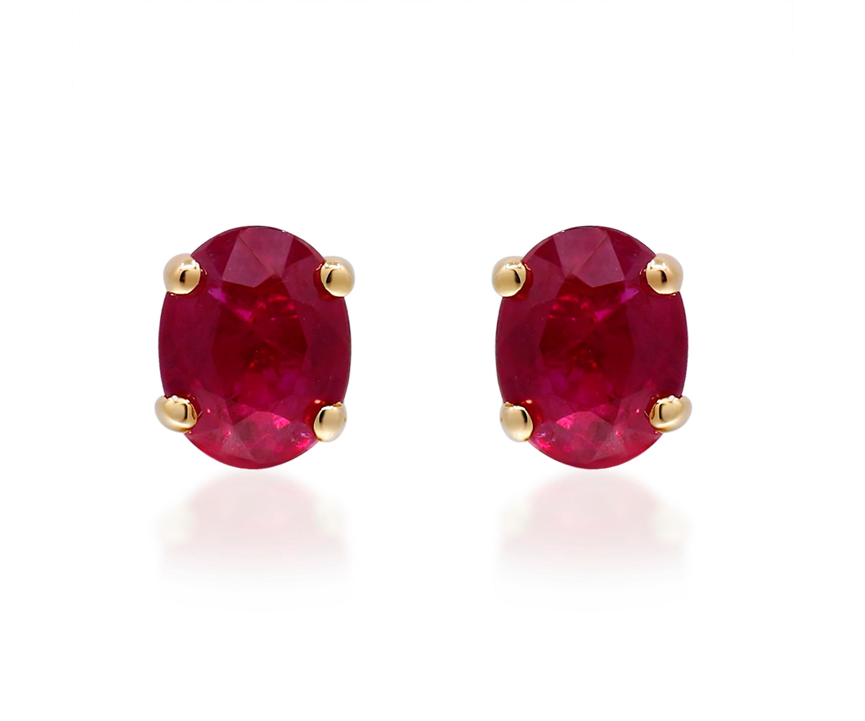 Ruby Earring in 14K Yellow Gold