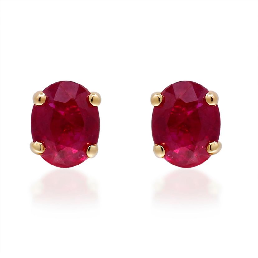Ruby Earring in 14K Yellow Gold