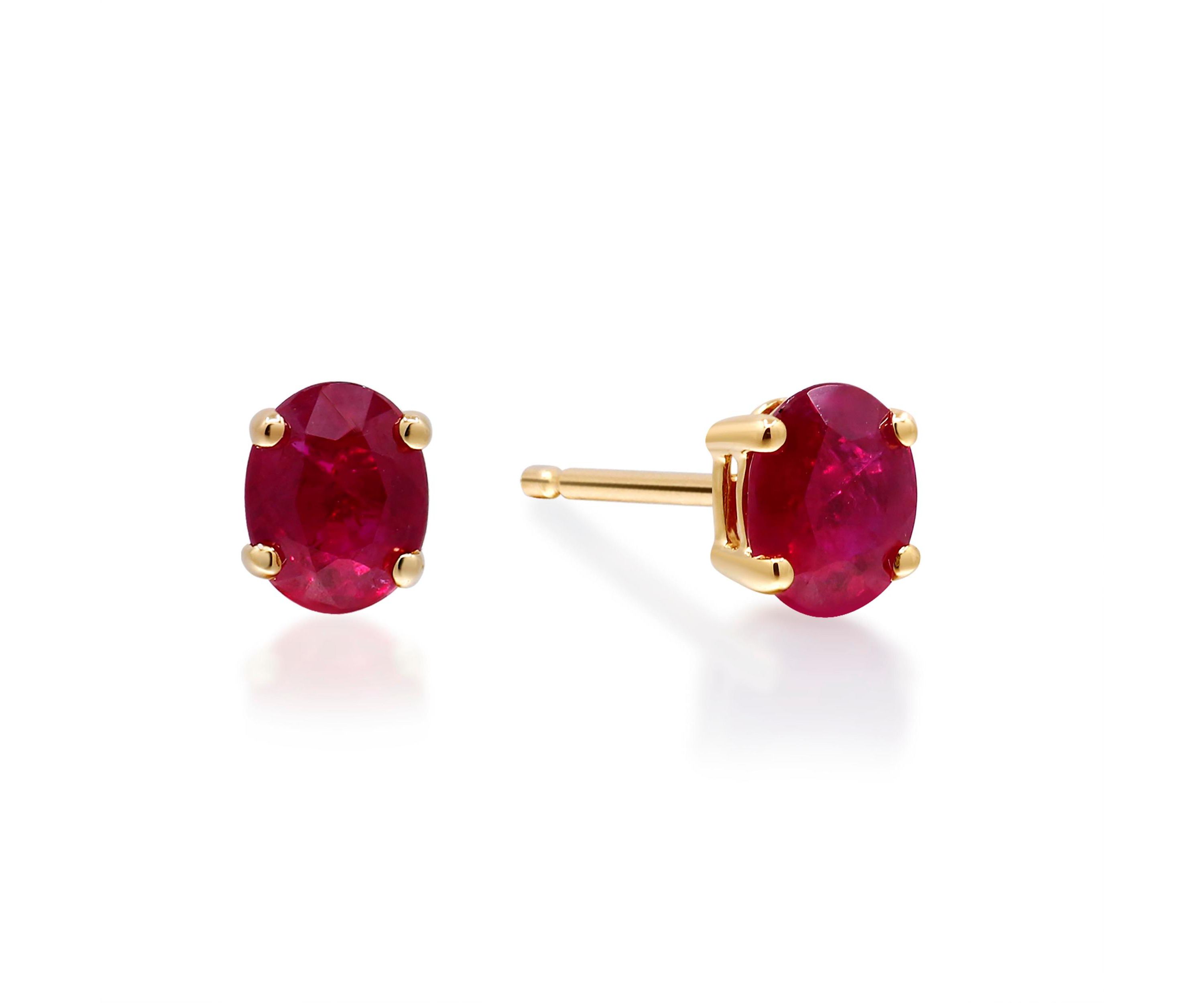 Ruby Earring in 14K Yellow Gold