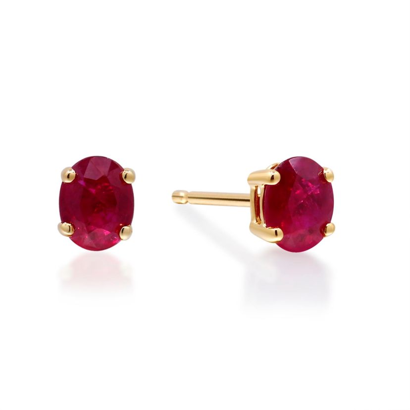 Ruby Earring in 14K Yellow Gold