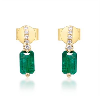 Anika and August EMERALD Earrings in 10K YELLOW GOLD