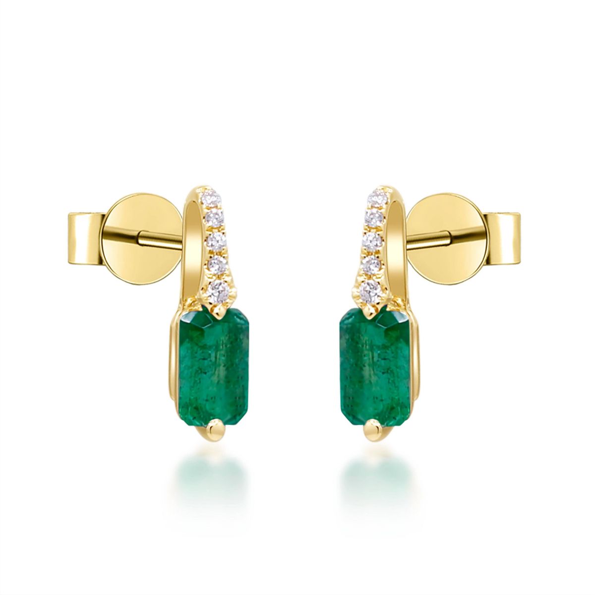 EMERALD Earrings in 10K YELLOW GOLD
