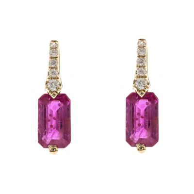 Anika and August Ruby Earring in 10K Yellow Gold