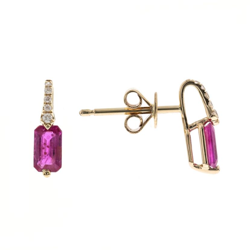 Ruby Earring in 10K Yellow Gold