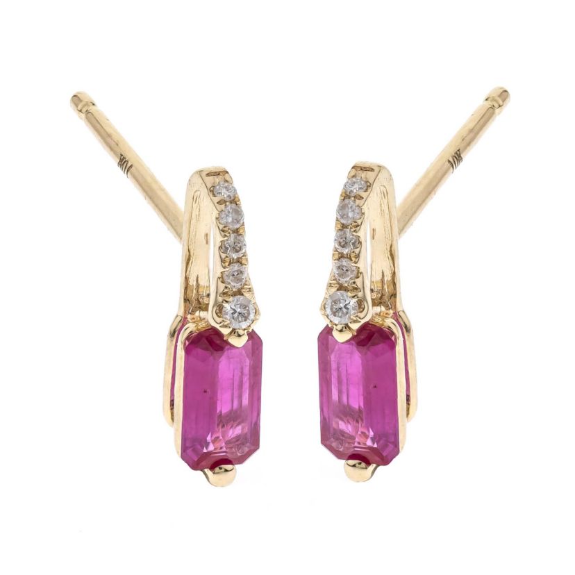 Ruby Earring in 10K Yellow Gold