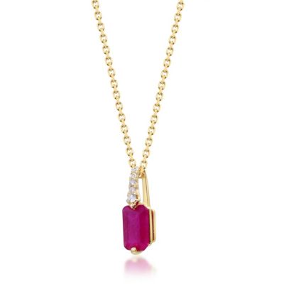Anika and August Ruby Pendant in 10K Yellow Gold