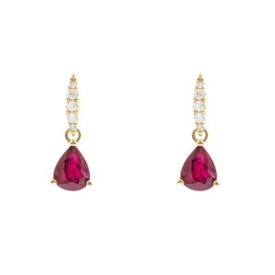 Anika and August RUBY Earrings in 10K YELLOW GOLD