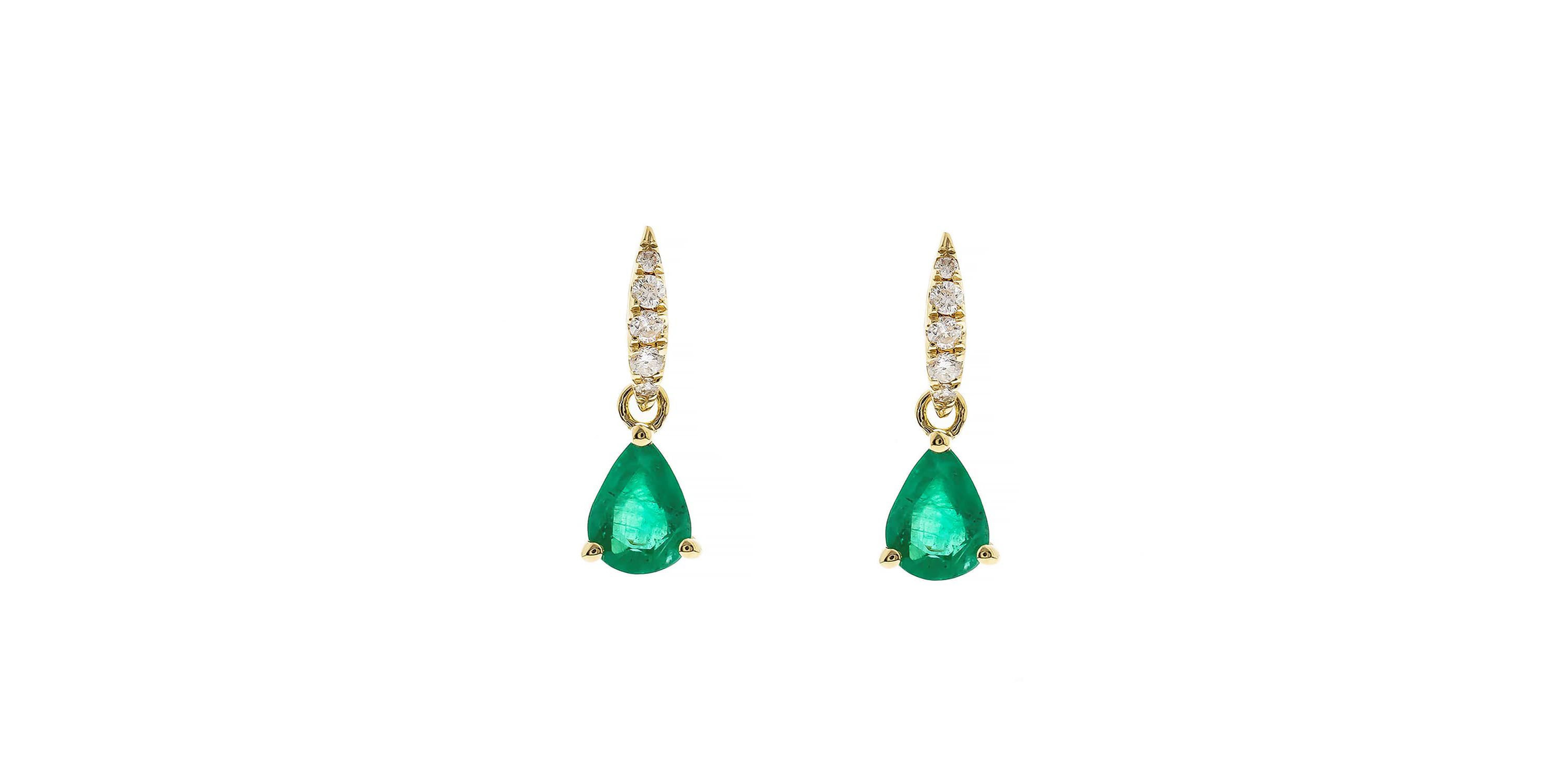 Emerald Earring in 10K Yellow Gold