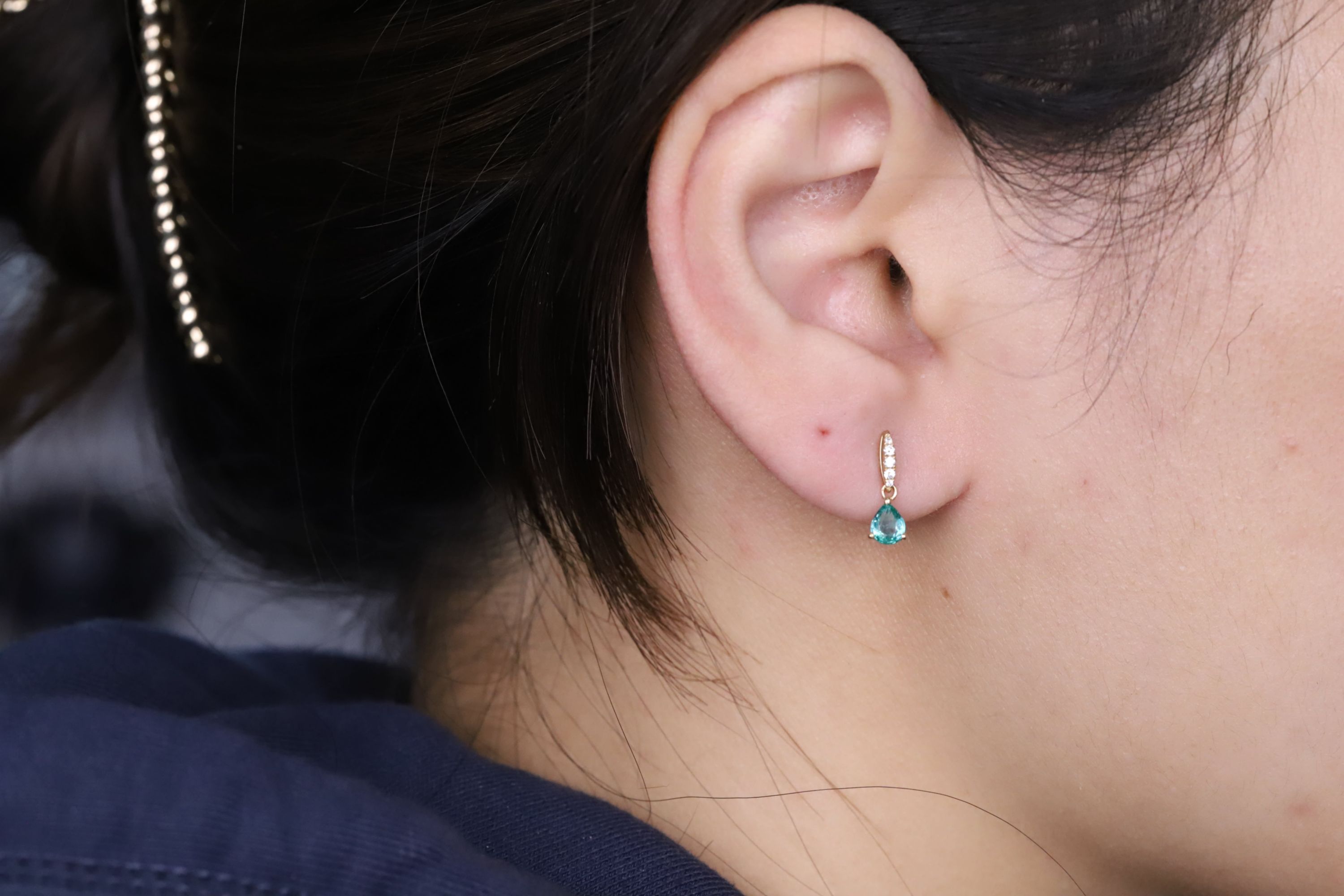 Emerald Earring in 10K Yellow Gold