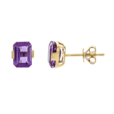 Anika and August Amethyst Earring in 10K Yellow Gold