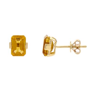 Anika and August Citrine Earring in 10K Yellow Gold