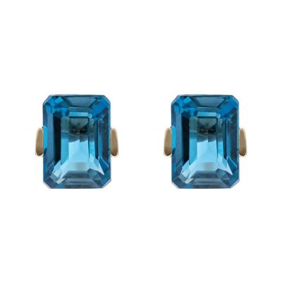Anika and August London Blue Topaz Earring in 10K Yellow Gold